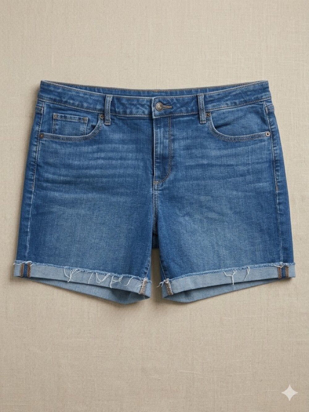Sonoma Women's Blue Frayed Hem Jean Shorts
